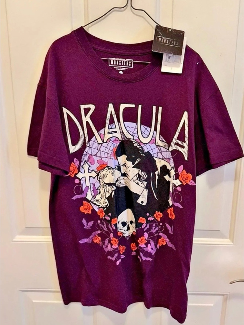 Universal Monsters Dracula Graphic T-Shirt Purple & Black Small